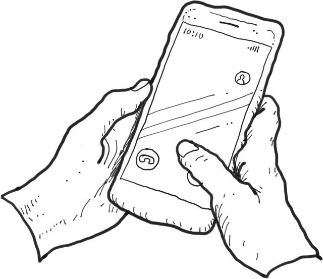 Hands holding smartphone for verification calls