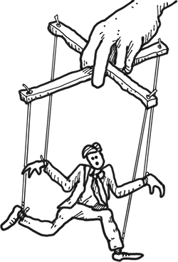 Illustration of social engineering manipulation
